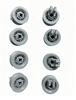DISHWASHER UPPER BASKET WHEELS (8 PCS) 00611666 00165313